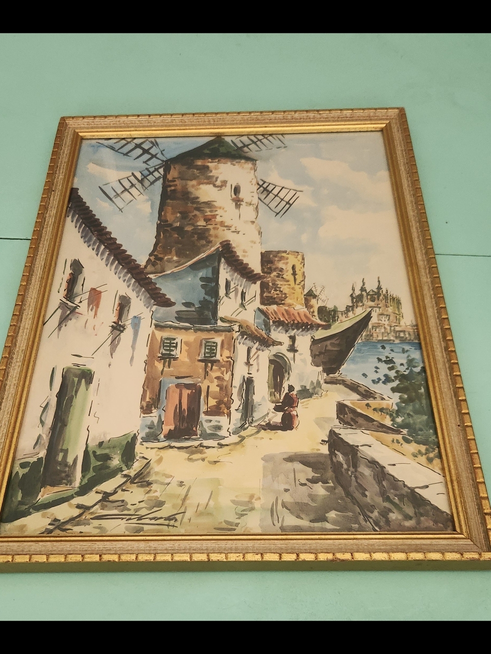 Vintage 1950s Charming Watercolored Print